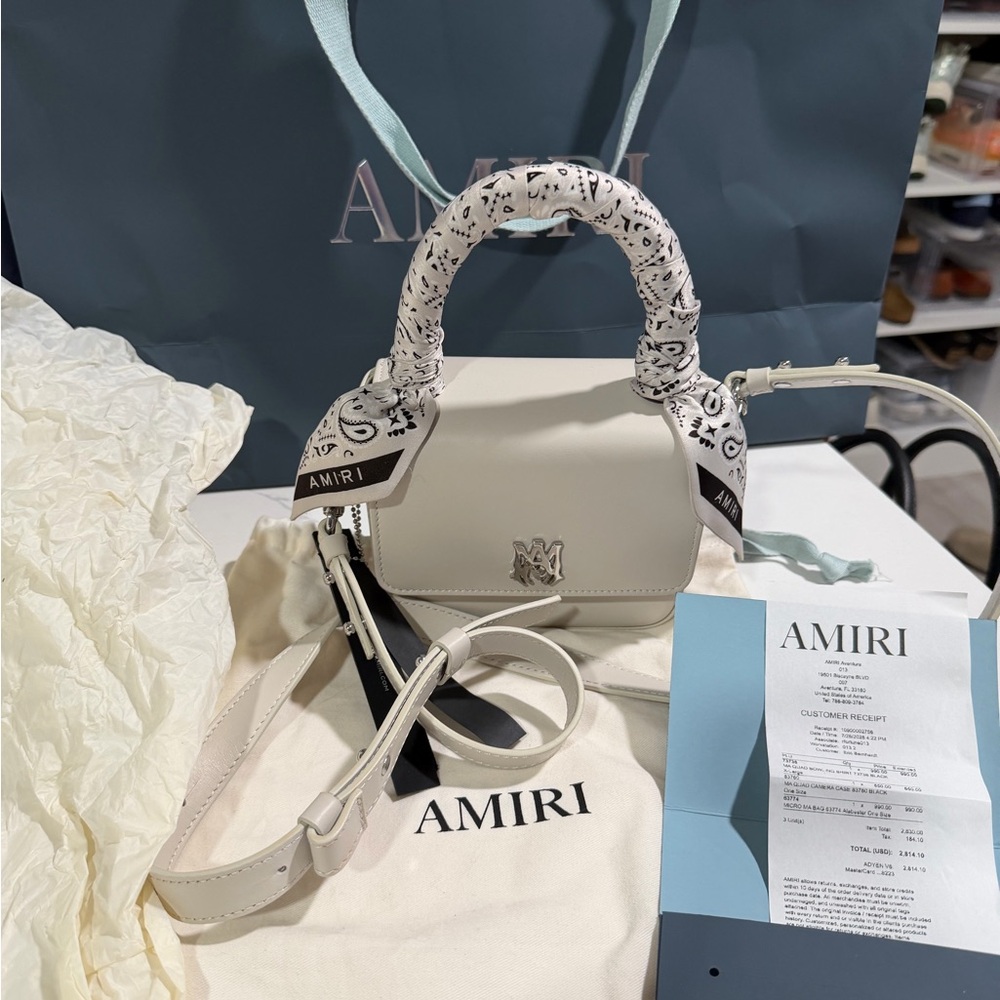 AMIRI White Micro MA  Bag with Logo Accent - New - Picture 9 of 11
